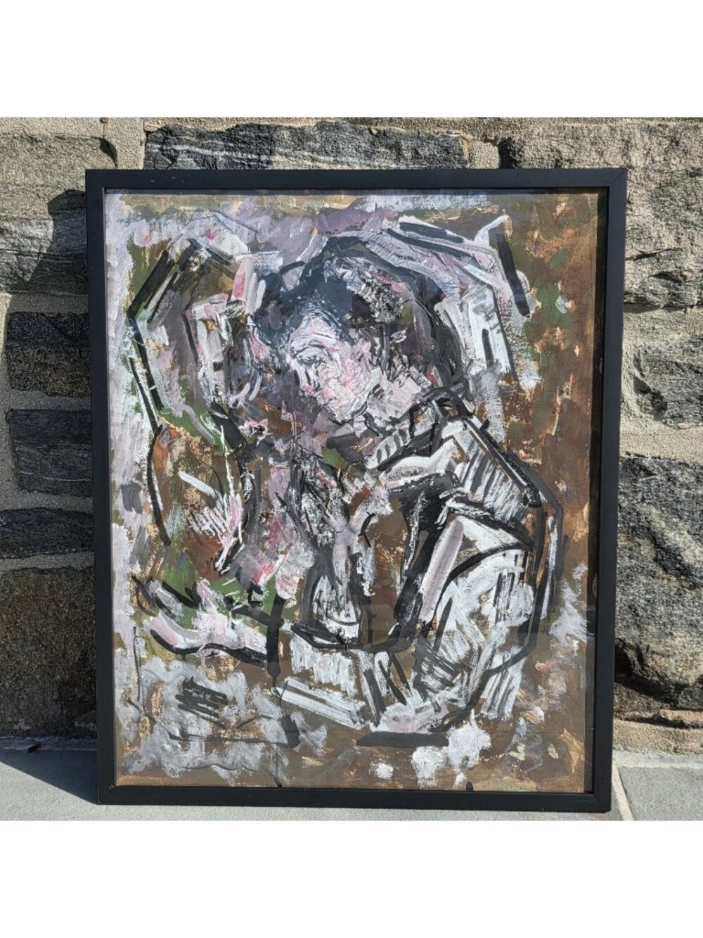 Solomon Moiseevich Gershov (1906- 1989) Painting of a Man on Paper 25" x 30"